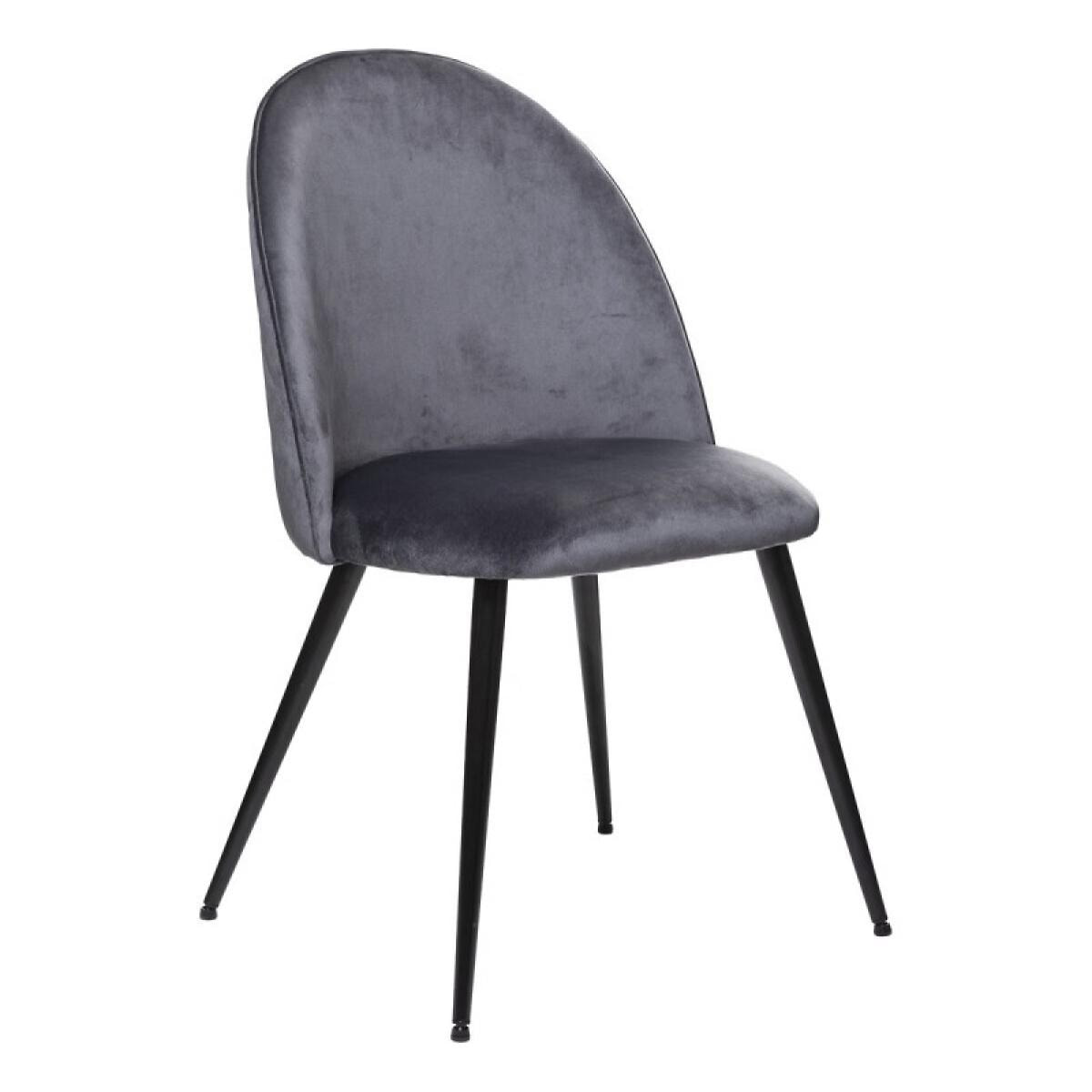 Chaise velours ''Slano'' Atmosphera - Couleur: Gris