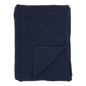 Plaid Santos in cotone riciclato blu notte 130×170 cm