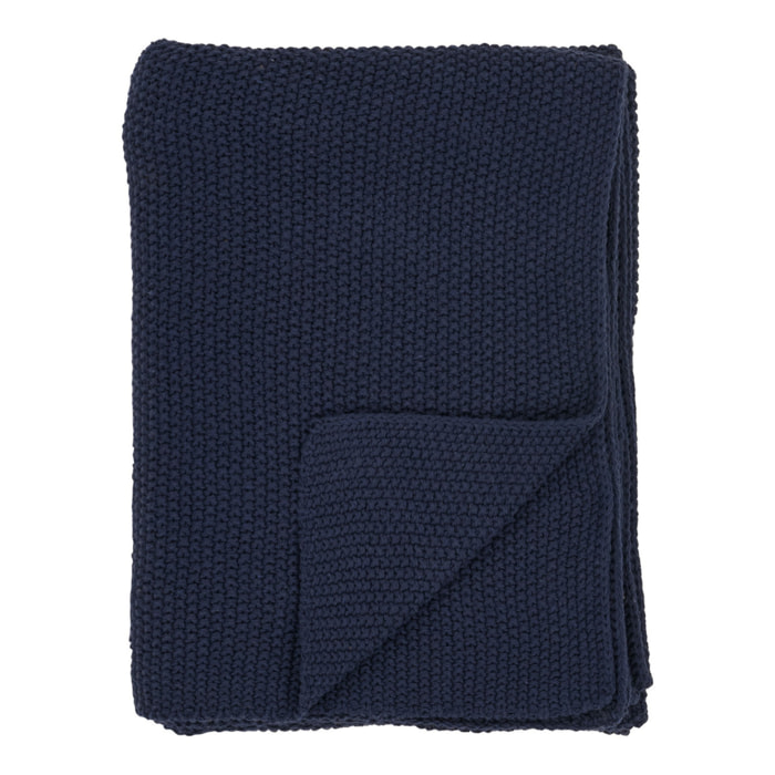 Plaid Santos in cotone riciclato blu notte 130×170 cm