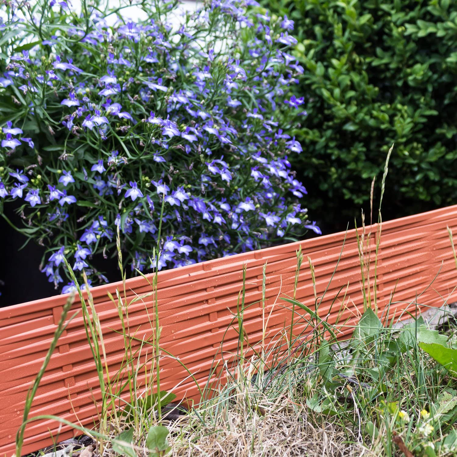 Frontera de cesped ibra para jardin de plastico 390 cm (78,55 x 18,65 cm pieza) en color gris