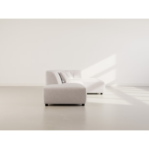 Curtis - canapé d'angle droit 4 places sans accoudoir en tissu texturé - Beige