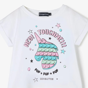 Camiseta Niña Unicornio Glitter Blanco