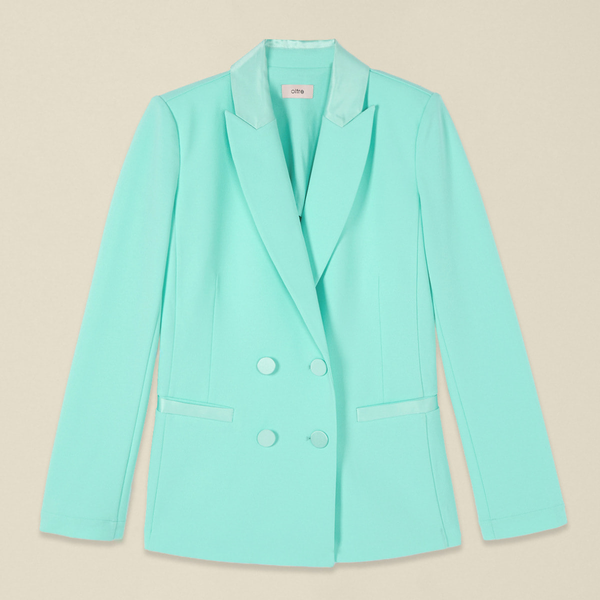 Oltre - Blazer cruzado con botones forrados - Green Water