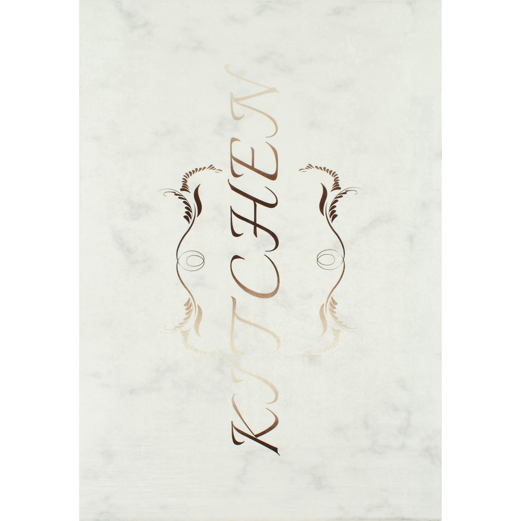 Tapis de salon motif kitchen doré