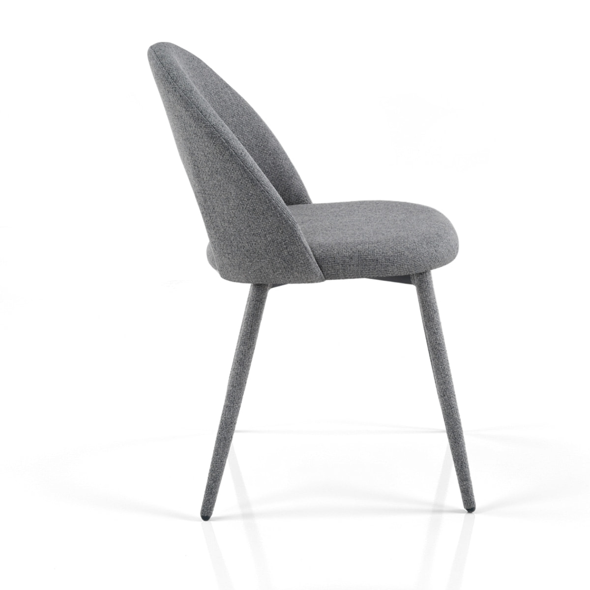 Lot de 4 chaises de salle à manger Tomasucci SELMA, en tissu, gris, 54 × 51 × 79 cm