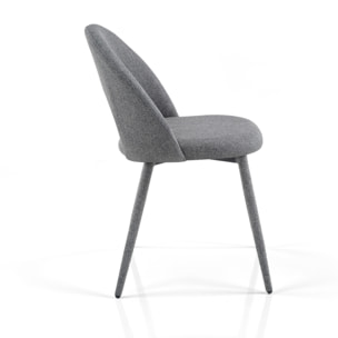 Lot de 4 chaises de salle à manger Tomasucci SELMA, en tissu, gris, 54 × 51 × 79 cm