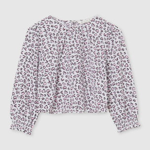 Blusa stampa cuori