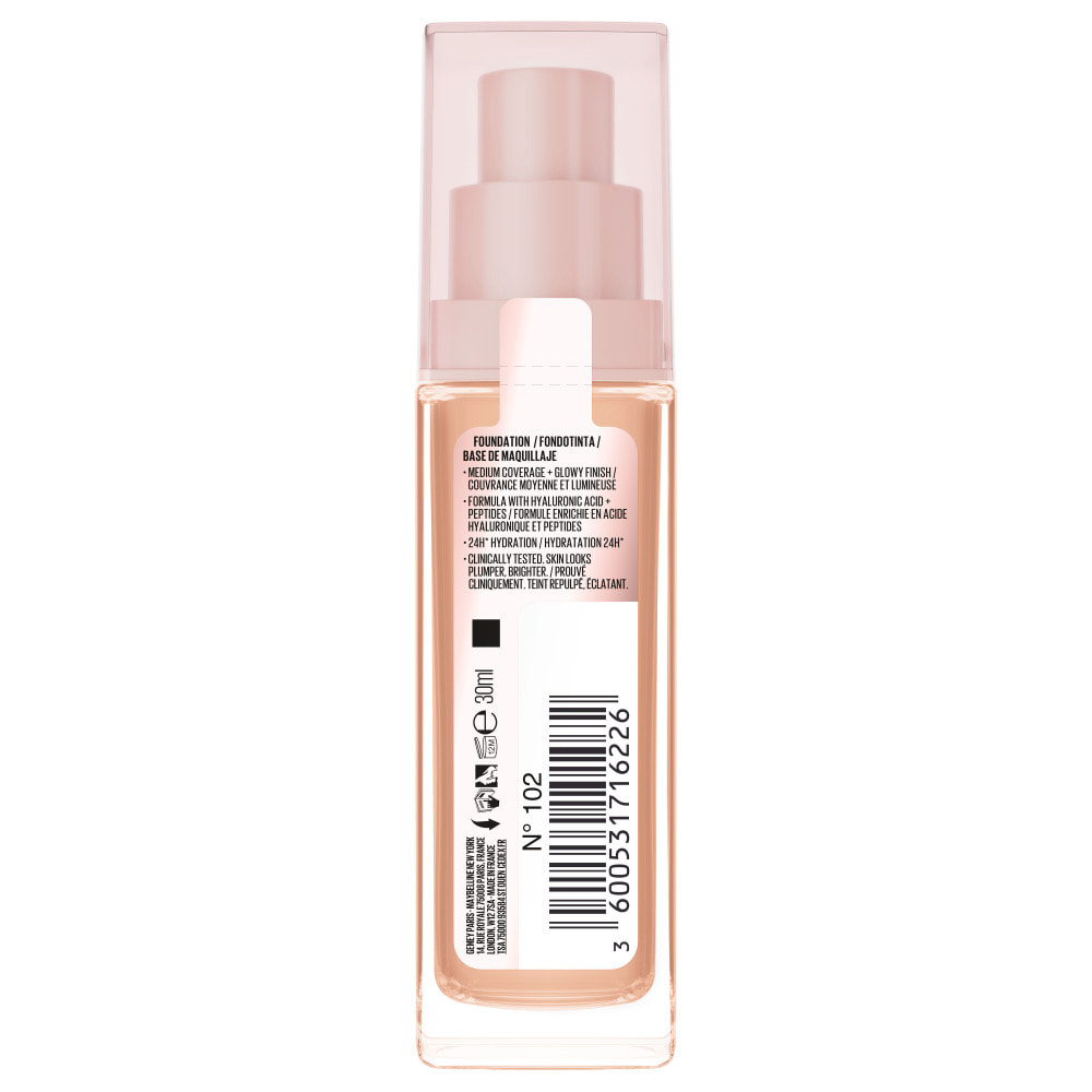 Maybelline New York Lifter Plump & Glow Foundation 102 30 ml