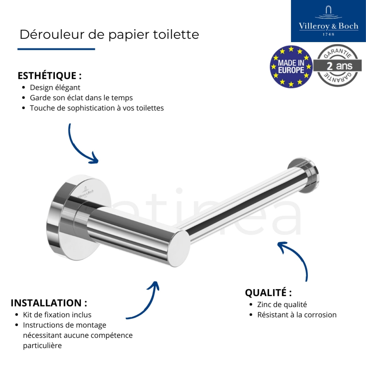 Dérouleur de papier toilette sans couvercle Elements - Tender