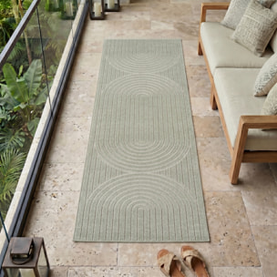 NOVA - Tapis intérieur/extérieur vert à motif géométrique