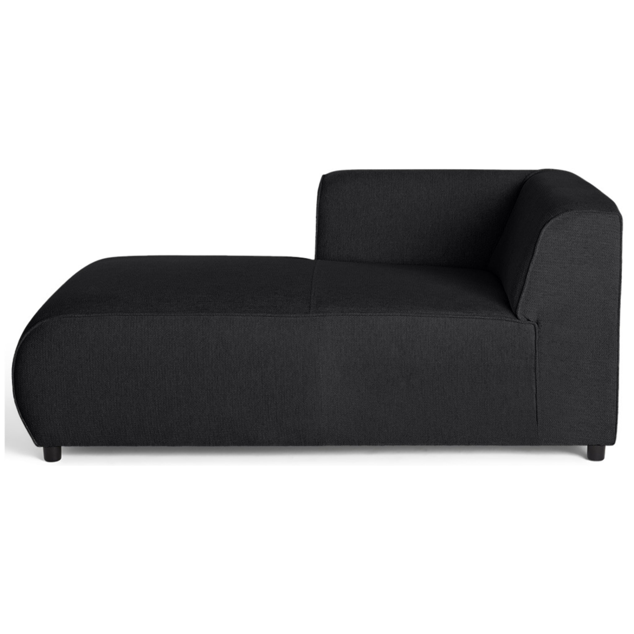 Suaro - Module d'assise méridienne gauche en tissu texturé - Noir