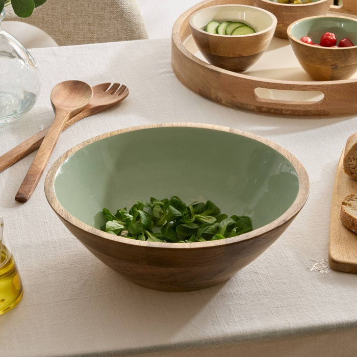 Saladier Inaya D30cm vert et manguier