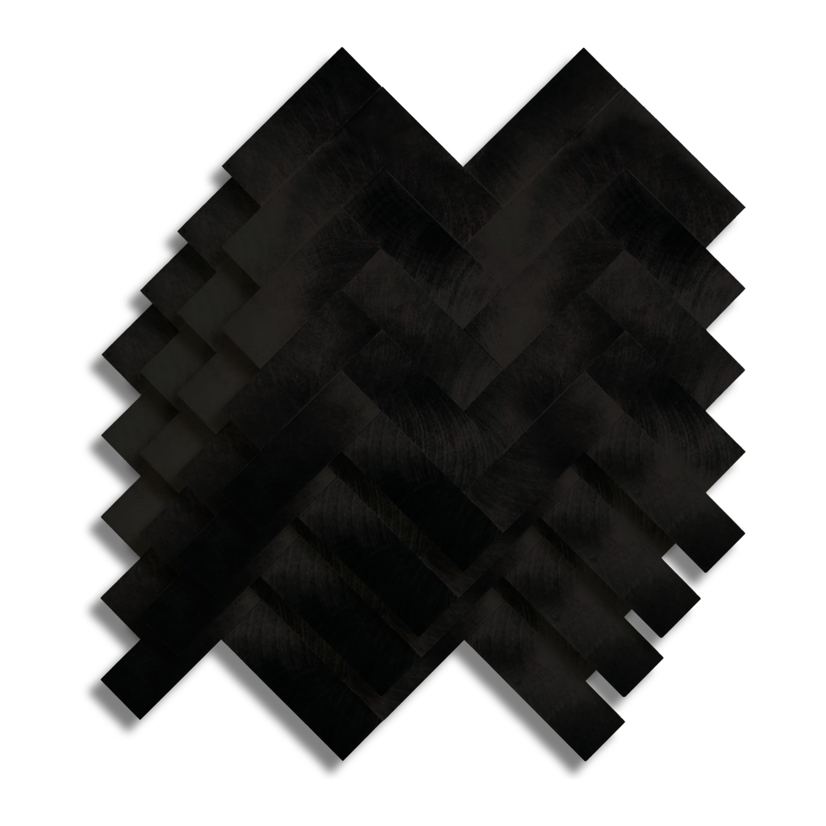 Crédence adhésive murale 3D  - Effet chevron 4 pièces - Noir