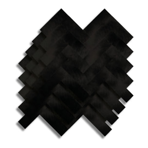 Crédence adhésive murale 3D  - Effet chevron 4 pièces - Noir