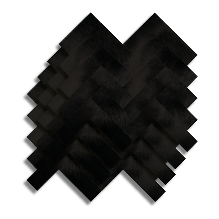 Crédence adhésive murale 3D  - Effet chevron 4 pièces - Noir
