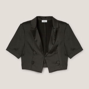 Motivi - Chaqueta spencer de raso - Negro