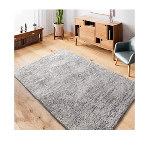 ORIS Alfombra abstracta con relieve gris, varias medidas disponibles.