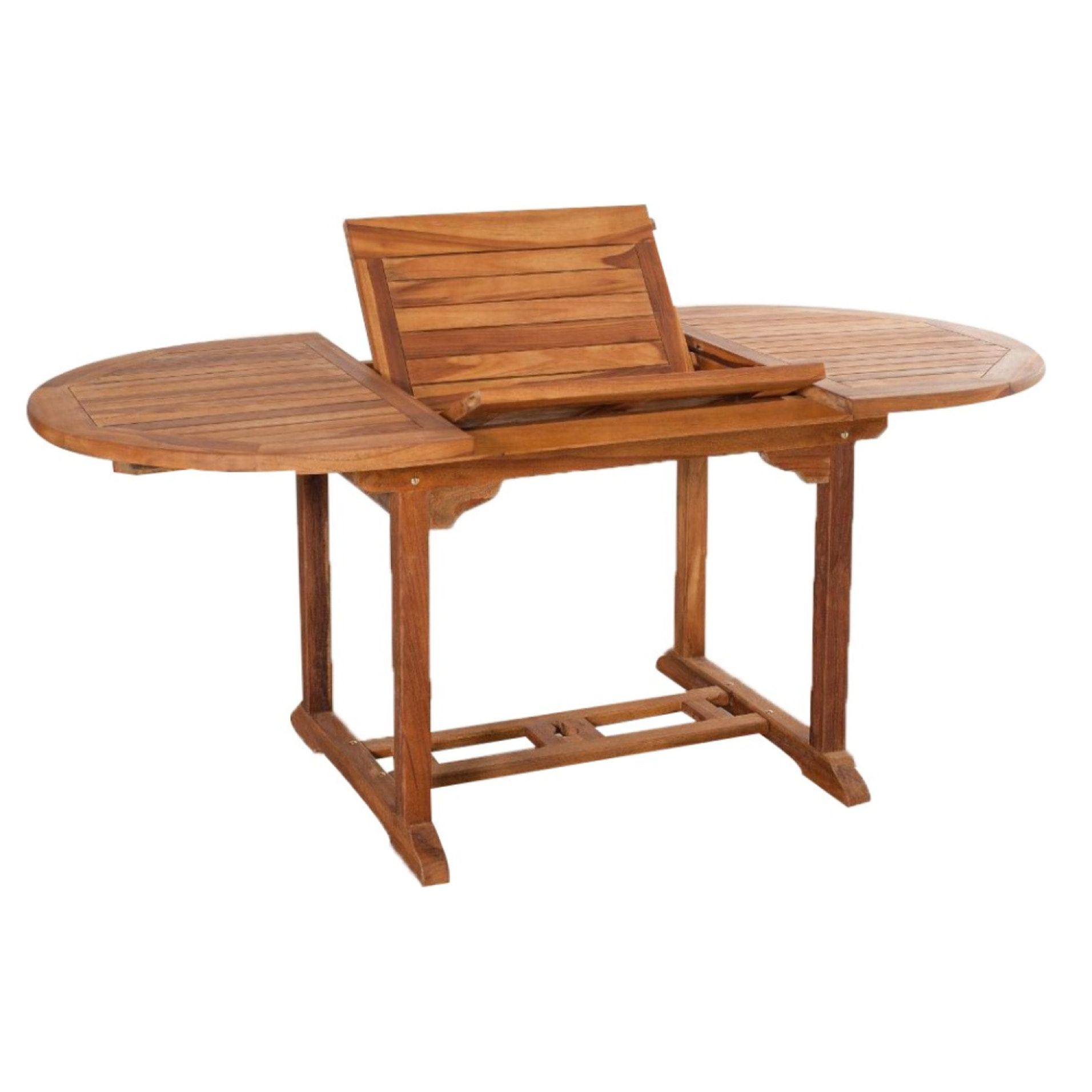 NARRA Salon de jardin Teck huilé 6 pers - Table ovale 4 chaises 2 fauteuils