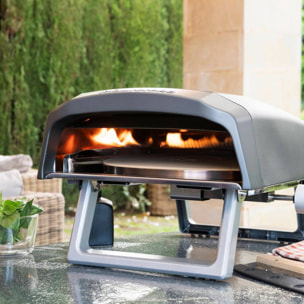 Horno de Pizza a Gas Giratorio 32,5×32,5 cm – Hasta 500 ºC, Cocción Rápida y Uniforme MasterPRO