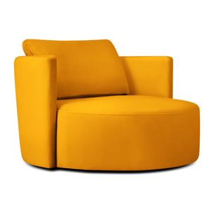 Fauteuil pivotant "Adam" en velours jaune