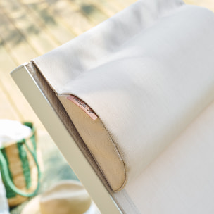 Fauteuil de jardin inclinable "Decima" lin & argile 8 positions en aluminium et texaline