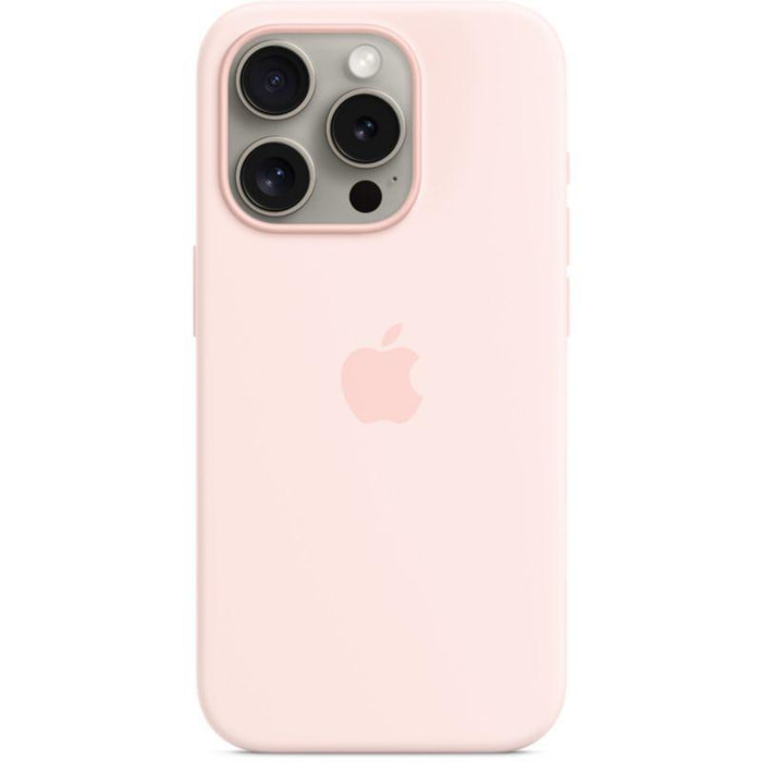 Coque APPLE Iphone 15 Pro MagSafe silic. Rose pale