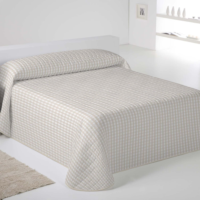 Icehome - Colcha Bouti Estampada - Reversible - 100% Poliéster - Microfibra - 70 gr/m² - Oxford Beig