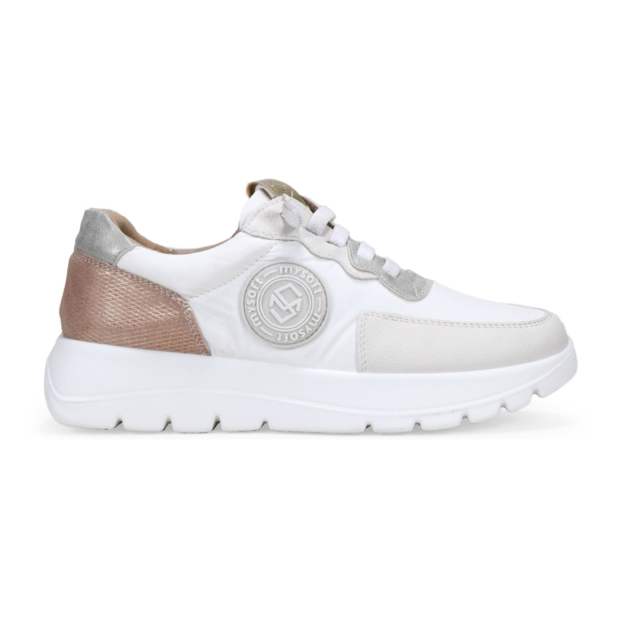 Zapatillas blancas con cordones elásticos