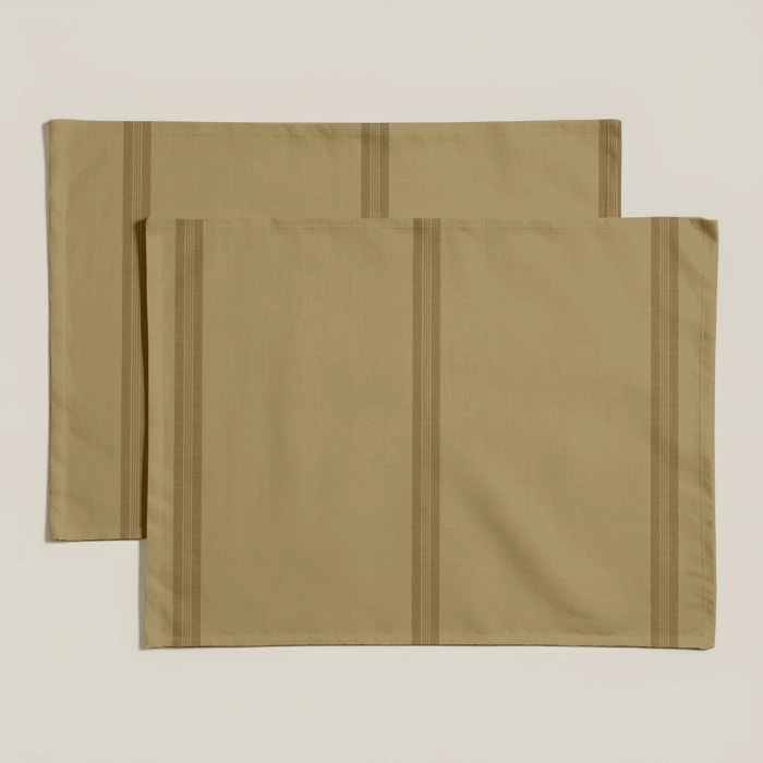 Lot de 2 sets de table anti-taches Nua Ocre