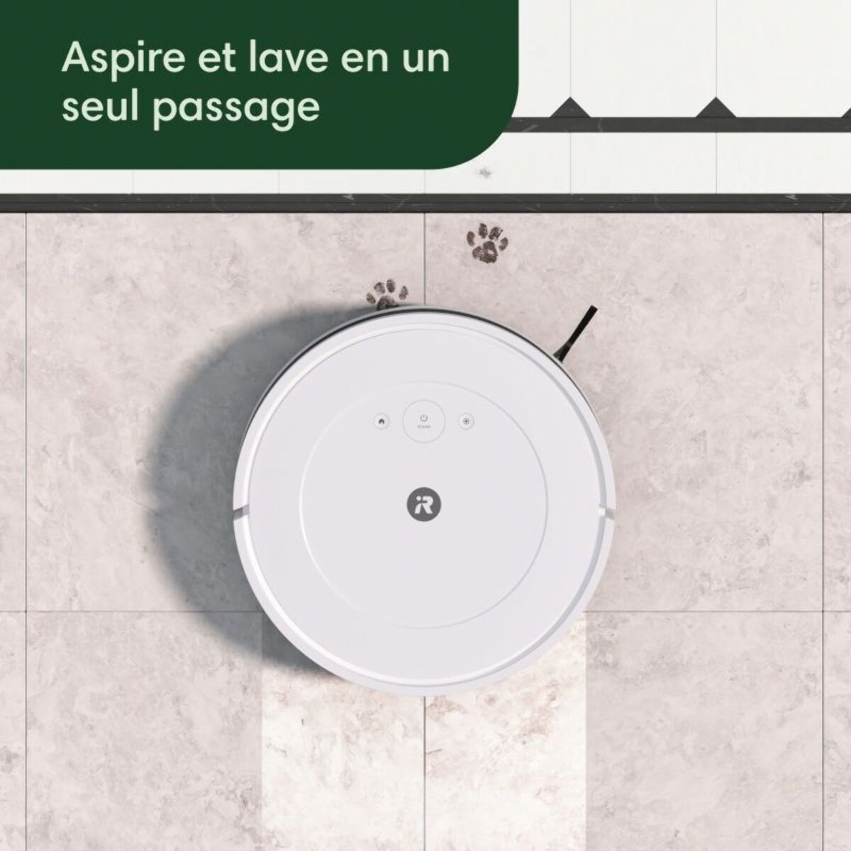 Robot Aspirateur Laveur IROBOT Roomba Combo Essential Y011240 blanc