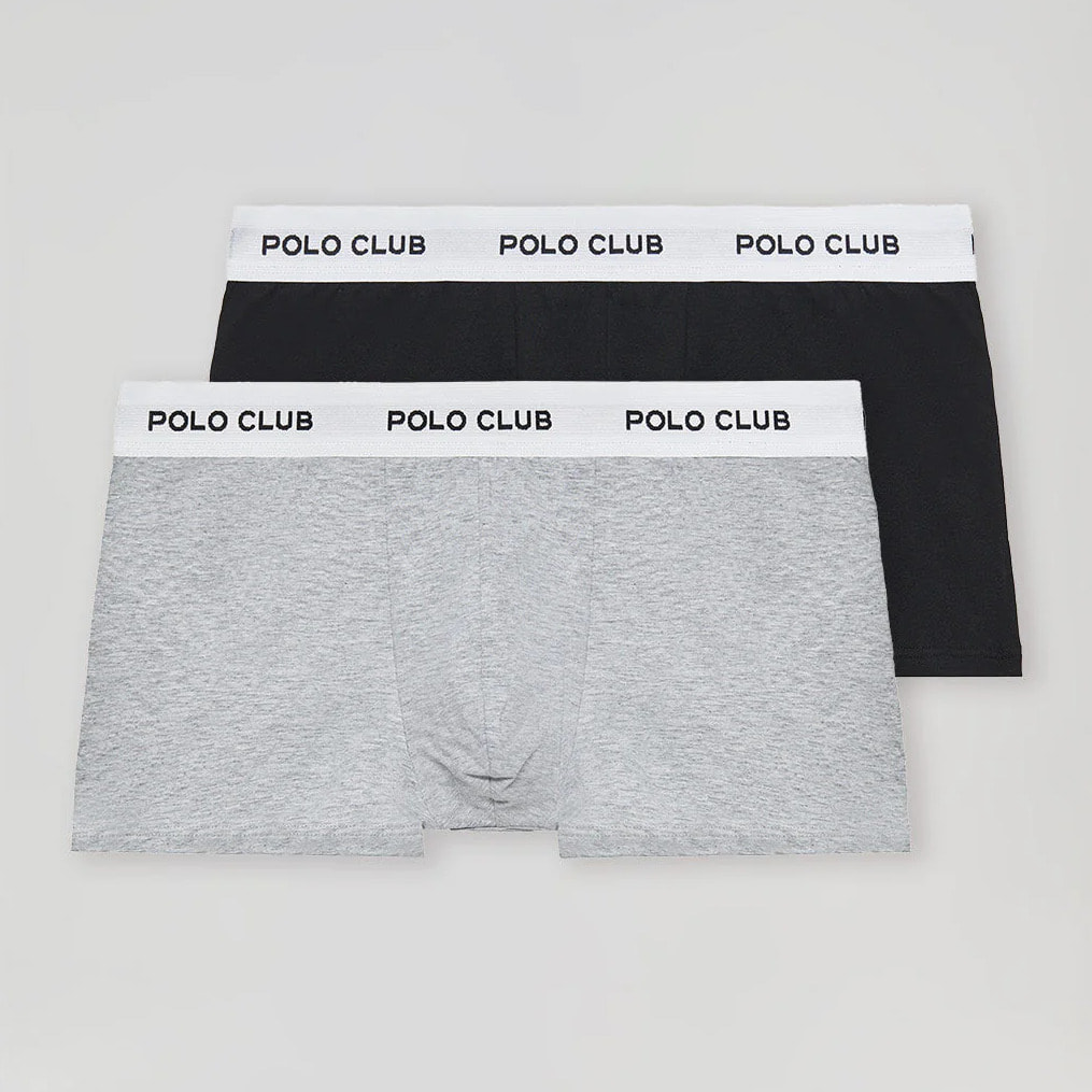 Pack de dos boxers negro y gris con logotipo Polo Club