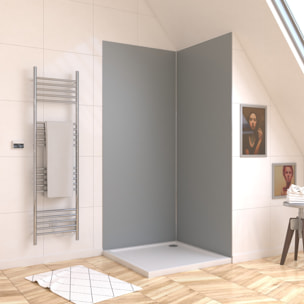 Panneau Mural Finition Aluminium Gris Clair Silver 90 x 210 cm - WALL'IT SILVER