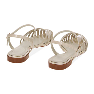 Ballerine slingback panna in vernice