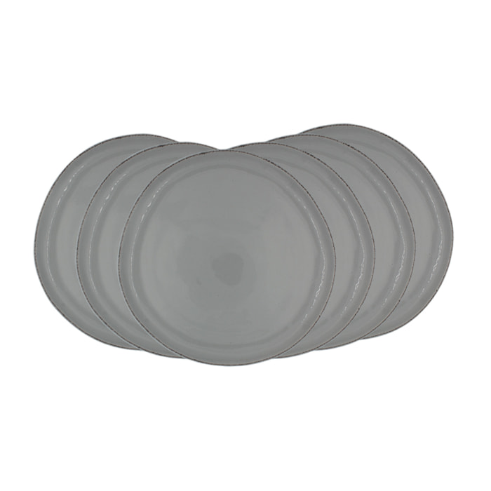 Lot de 6 grandes assiettes, GALET