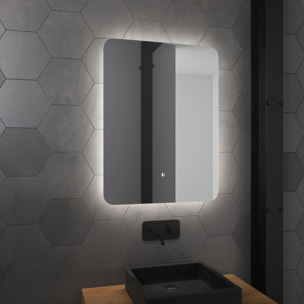 Miroir Led Silver Moon - Gris clair