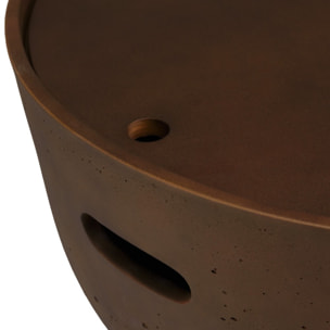 NESTOR - Table basse ronde en béton marron D58cm