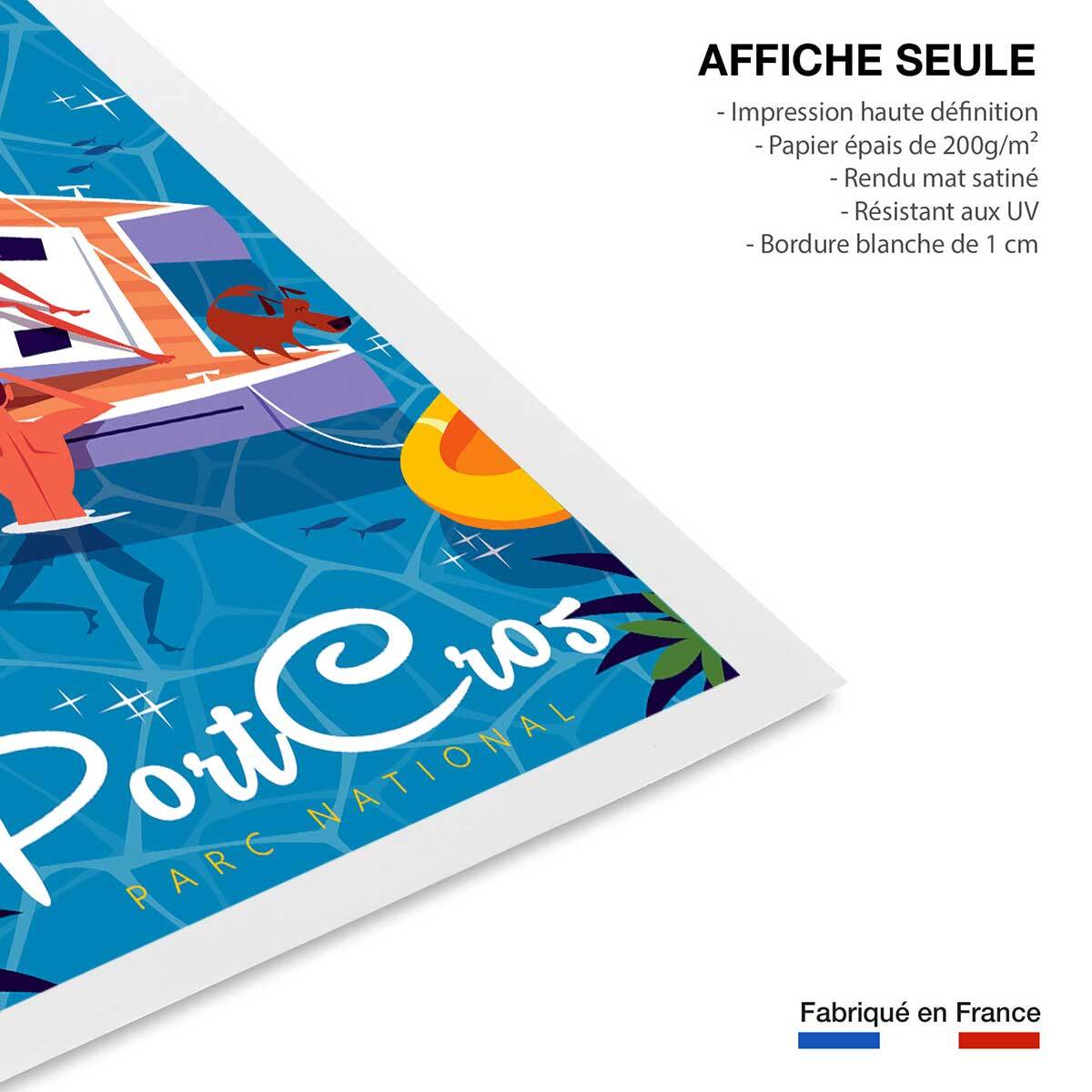 Poster de baignade à port cros Affiche seule