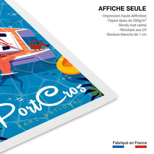 Poster de baignade à port cros Affiche seule