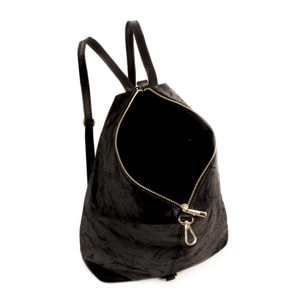 Lorena Bolso mochila Mujer.Piel auténtica Gamuza Lavado a la Piedra