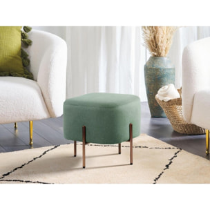 Pouf cubo con gambe oro in tessuto - Kate