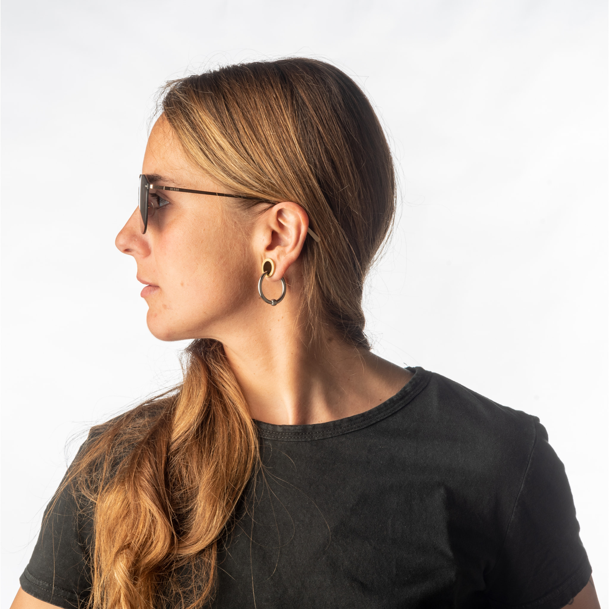 Gafas de sol OCEAN GENOVA - Plana verde con patillas metálicas doradas