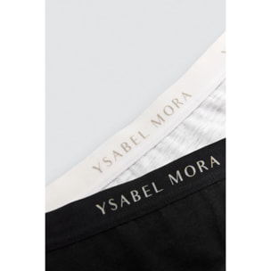 Confezione da 2 slip basico in cotone nero e grigio