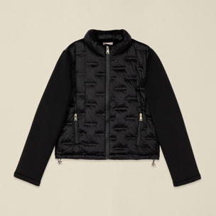 Oltre - Piumino lightweight con maniche in scuba - Nero