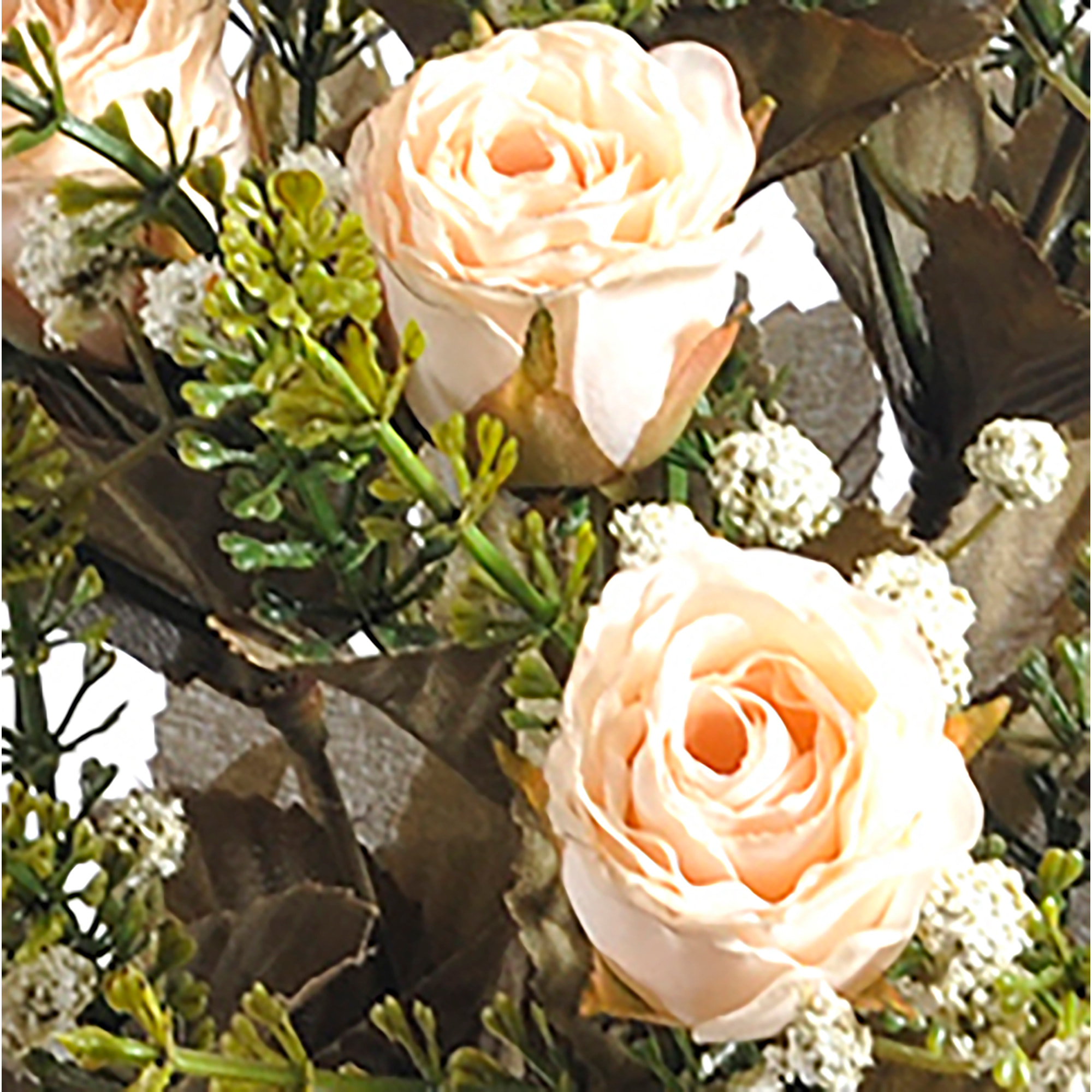 Bouquet Di Rose Dry. Altezza 40 Cm - Pezzi 3 - 18X40X18cm - Colore: bianco - Bianchi Dino - Fiori Artificiali