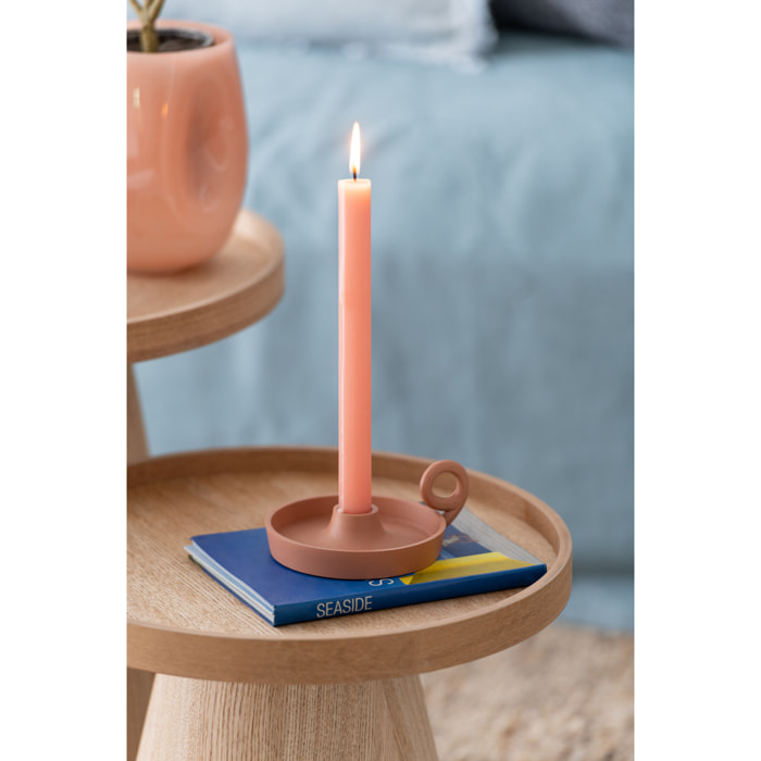 J-Line photophore Plateau Rond - aluminium - pêche