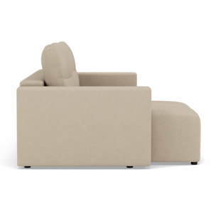 Daryl - canapé d'angle réversible 4 places convertible avec coffre en tissu texturé - Beige