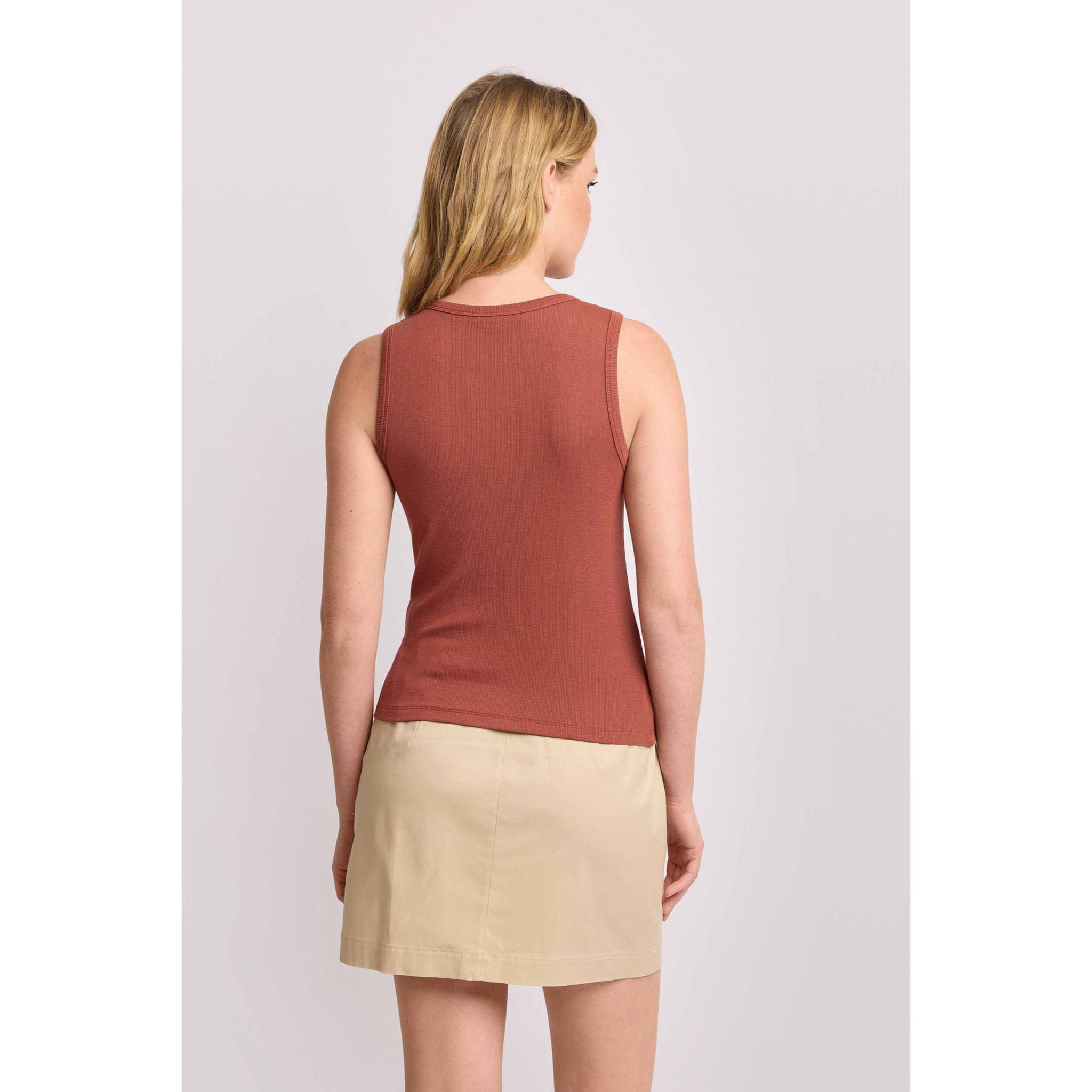 Kocca - Top a costine Donna, Tinta unita, Girocollo