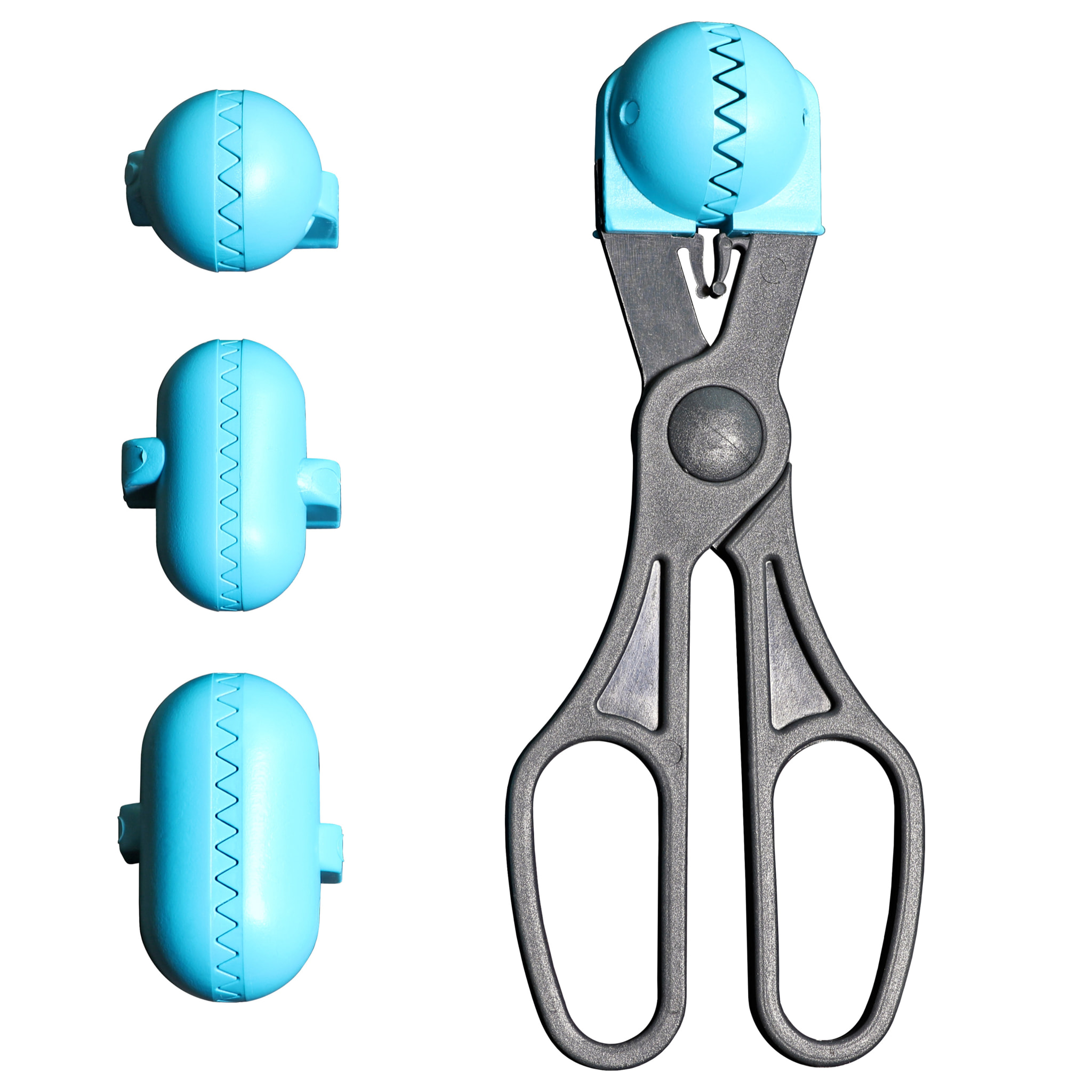 Utensilio multiuso con 4 moldes intercambiables , para croquetas, albóndigas, bolas, sushi, en color turquesa de plástico - La croquetera: patentado y