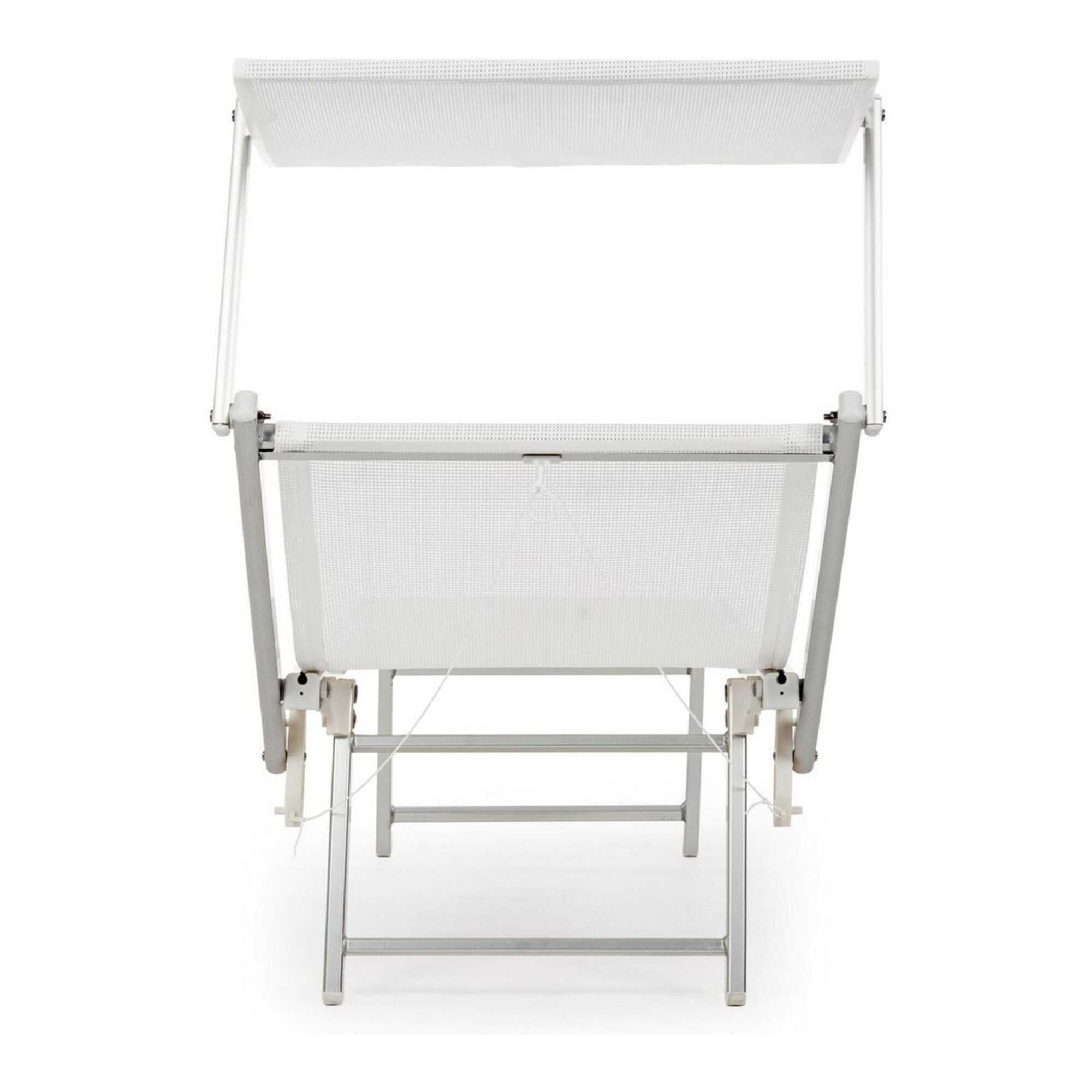 Set di 2 lettini prendisole TURQUETA in alluminio e textilene bianco, pieghevole