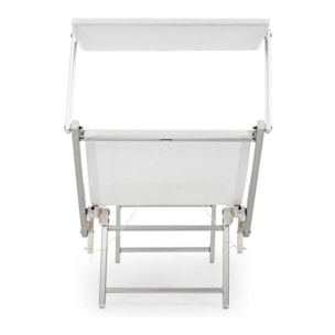 Set di 2 lettini prendisole TURQUETA in alluminio e textilene bianco, pieghevole
